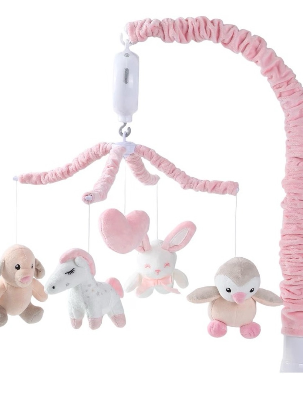 Pink Plush Nursery Mobile with Hanging Animal Toys - Unbranded